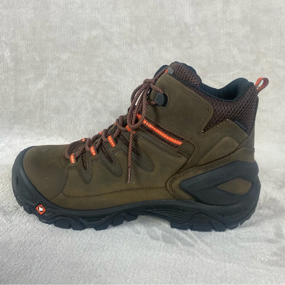 NEW Merrell Strongfield Men's 6" Boots 11.5 Brown Leather Waterproof Carbon Toe_2